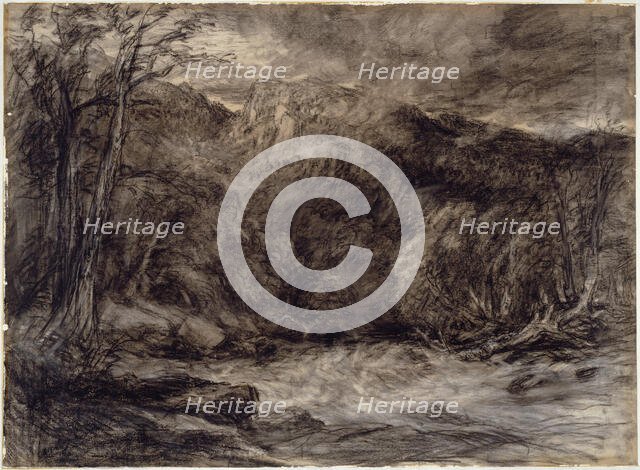 A Mountain Torrent, c. 1850. Creator: David Cox the elder.