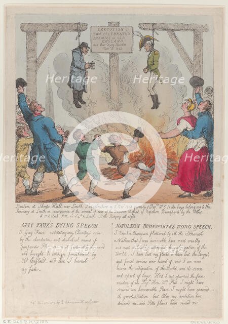 Execution of Two Celebrated Enemies of Old England, November 27, 1813., November 27, 1813. Creator: Thomas Rowlandson.