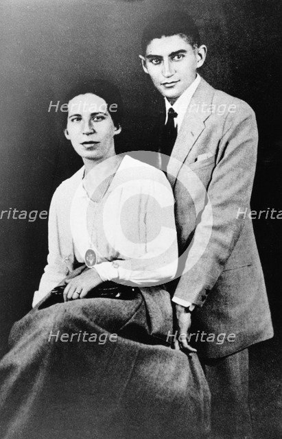 Franz Kafka (1883-1924), Czech writer, with Felice Bauer during their second engagement, 1917. Artist: Unknown