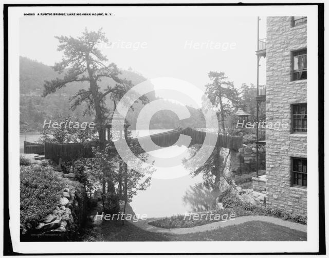 A Rustic bridge, Lake Mohonk House, N.Y., c1902. Creator: Unknown.