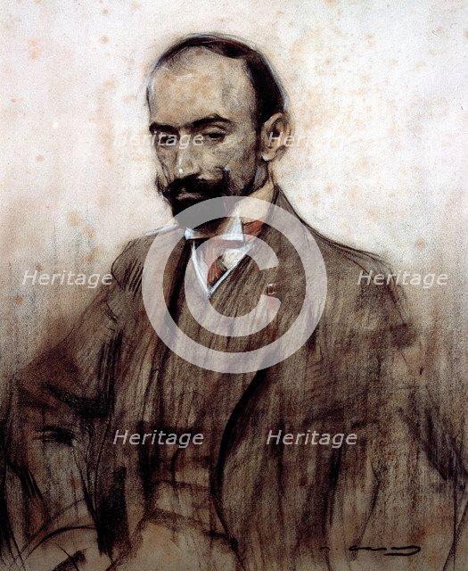 Jacinto Benavente (1866-1954), Spanish playwright, drawing by Ramón Casas.