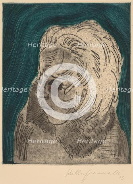 Tired Woman, Sonia Gramatté (Müder Mädchenkopf, Sonia Gramatté), 1923. Creator: Walter Gramatté.