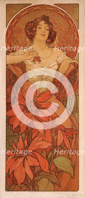 Ruby (From the series The gems). Artist: Mucha, Alfons Marie (1860-1939)