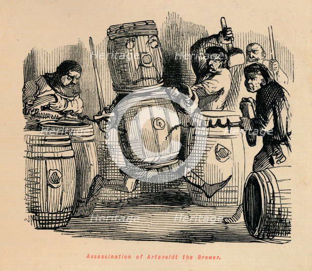 'Assassination of Artaveldt the Brewer', c1860, (c1860). Artist: John Leech.