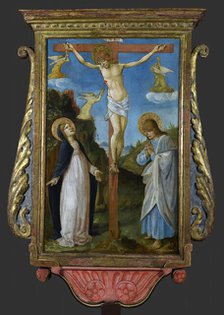 The Crucifixion; Saint Michael, c1480-1490. Creator: Lorenzo d'Alessandro.