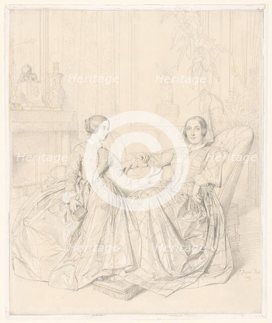 Comtesse Charles d’Agoult (born Marie de Flavigny) and Her Daughter Claire d’Agoult, 1849. Creator: Jean-Auguste-Dominique Ingres.