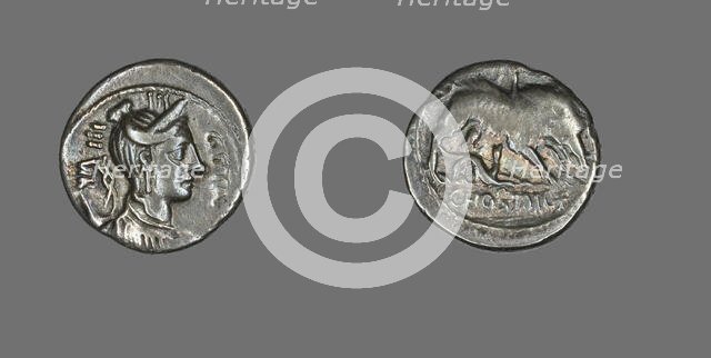 Denarius (Coin) Depicting the Goddess Diana, about 68 BCE. Creator: Unknown.
