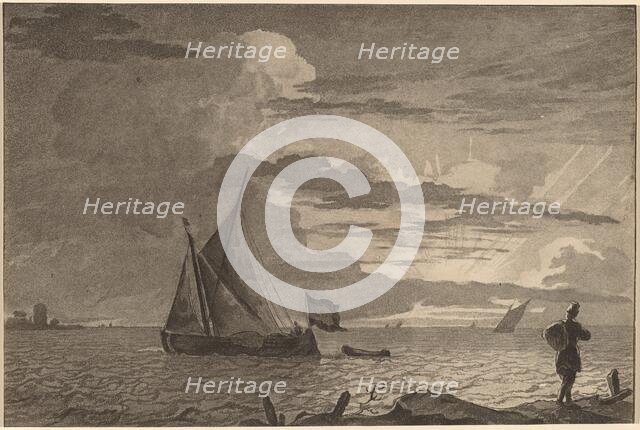 Fisherman with Pack over His Shoulder, 1779, published 1781. Creator: Cornelis Brouwer.