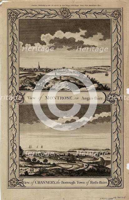 View of Montrose in Angus-shire and View of Channenry, the Borough Town of Ross-shire. Creator: Alexander Hogg.