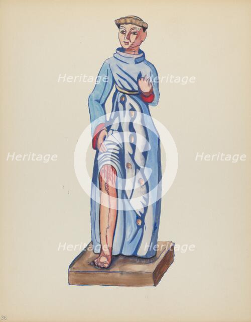 Plate 36: Saint Roch: From Portfolio "Spanish Colonial Designs of New Mexico", 1935/1942. Creator: Unknown.