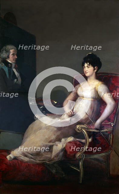 The XII Marchioness of Villafranca painting her husband, 1804. Creator: Goya y Lucientes, Francisco de (1746-1828) .