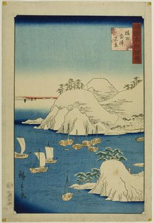 Actual View of Muro Harbor, Banshu Province (Banshu Muro-tsu shinkei) from the series..., 1859. Creator: Utagawa Hiroshige II.