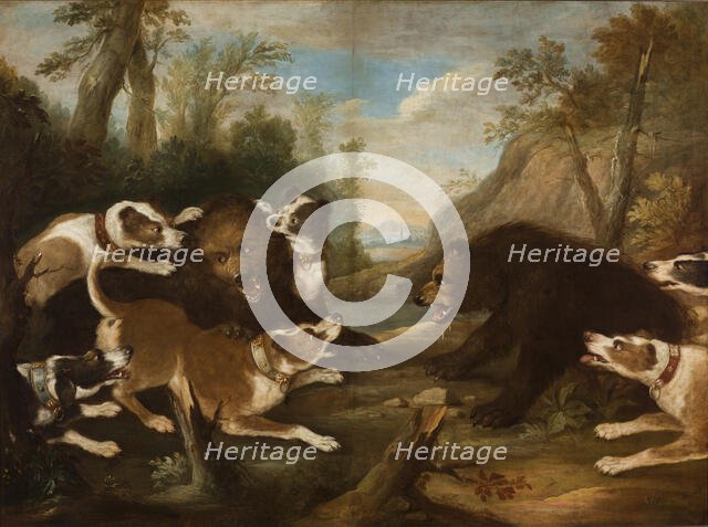 Dogs Fighting with Bears, 1st quarter of 18th century. Creator: Joseph Anton Harzath.