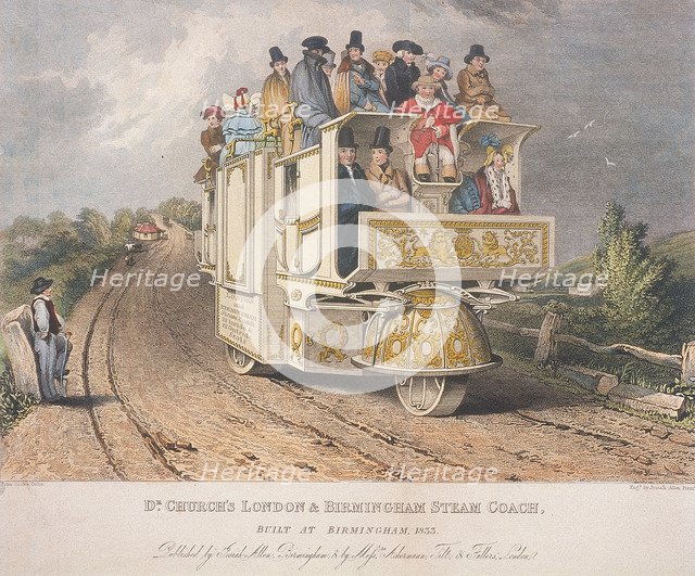 Dr Church's London and Birmingham Steam Coach, 1833. Artist: Josiah Allen