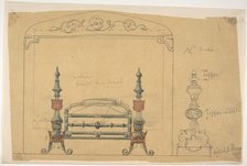 Design for a Grate and Surrounding Mantel, 19th century. Creator: Anon.