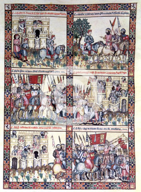 Miniature in 'Cantigas de Santa Maria' codex of the 13th century, song CLXXXVII: Gran fe devia, H…