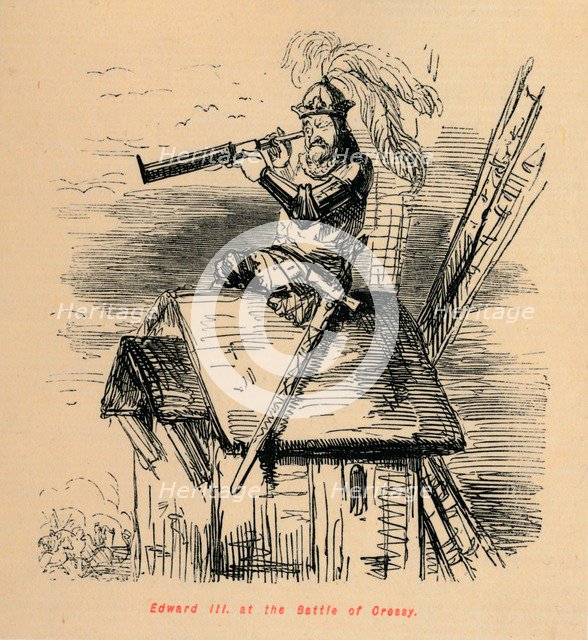 'Edward III at the Battle of Cressy', c1860, (c1860). Creator: John Leech.