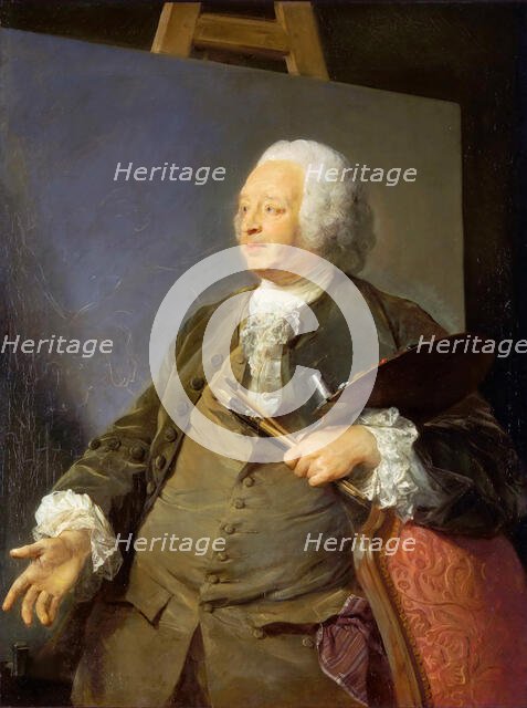 Portrait of the artist Jean-Baptiste Oudry (1686-1755), 1753. Creator: Perronneau, Jean-Baptiste (1715-1783).