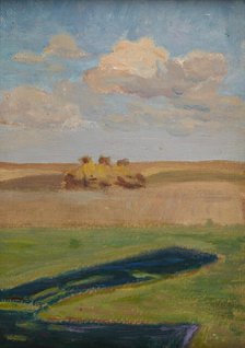 Landscape with Stacks, 1900. Creator: Unknown.