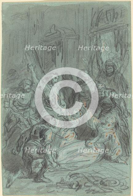 A Dramatic Scene with a Fainting Woman. Creator: Gustave Doré.