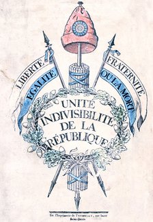 French Revolution 1789: Allegorical emblem of the Republic. Artist: Anon
