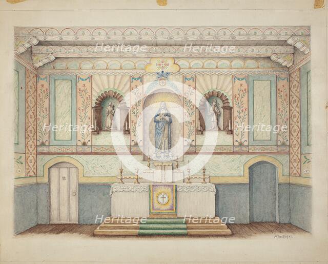 La Purisima Mission - Restored in 1941, c. 1942. Creator: William Kieckhofel.