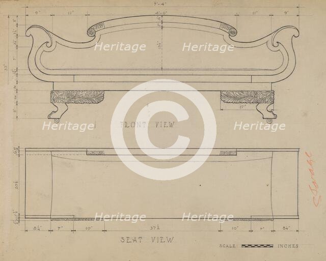 Sofa, 1935/1942. Creator: Anna Aloisi.