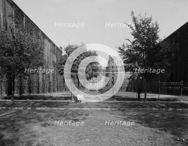 View between warehouses, Walker distillery, Walkerville, Ont., between 1905 and 1915. Creator: Unknown.