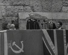 Max Aitken, 1st Baron Beaverbrook Giving a Speech in Support of the USSR, Birmingham, 1942. Creator: British Pathe Ltd.