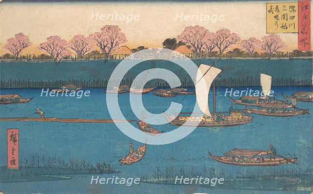 Sumidagawa Mimeguri Hana Zakari no Kei. Creator: Utagawa Hiroshige II.