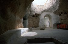 Pit dwelling in Tunisia.