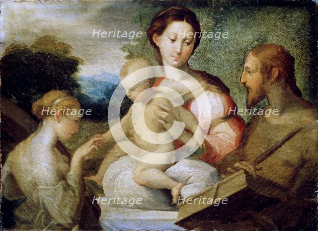 'The Mystical Marriage of Saint Catherine', late 1520s. Artist: Parmigianino    