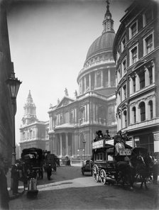 St Paul's Cathedral from Cannon Street, City of London, 1905. Artist: Campbell's Press Studios Limited.
