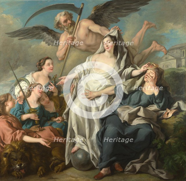 Time unveiling Truth, 1733. Artist: Troy, Jean-François de (1679-1752)