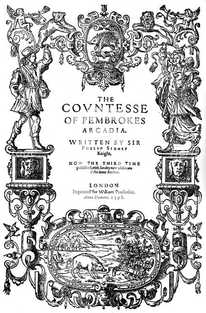 Title page of The Countess of Pembroke's Arcadia by Sir Philip Sidney, third edition, 1598 (1893). Artist: Unknown