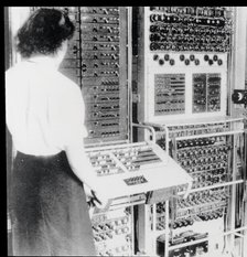 Colossus codebreaking computer in operation, World War II, 1943.  Creator: Unknown.