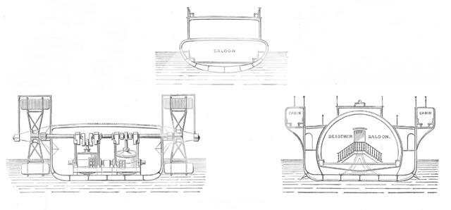 Sections of the Bessemer saloon-steamer, 1872. Creator: Unknown.