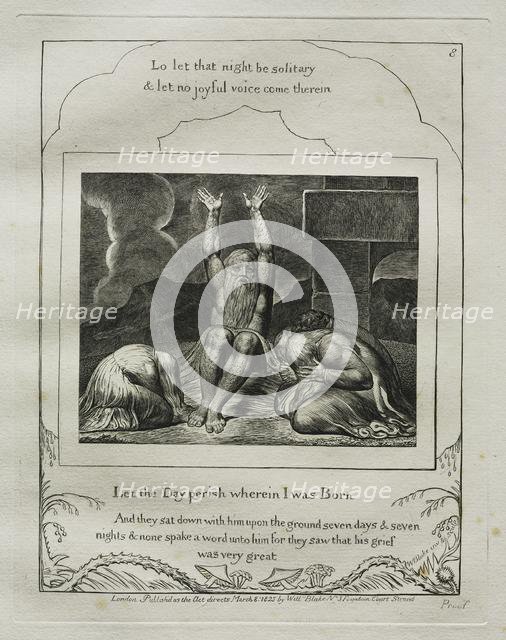 The Book of Job: Pl. 8, Let the Day perish wherein I was Born, 1825. Creator: William Blake (British, 1757-1827).