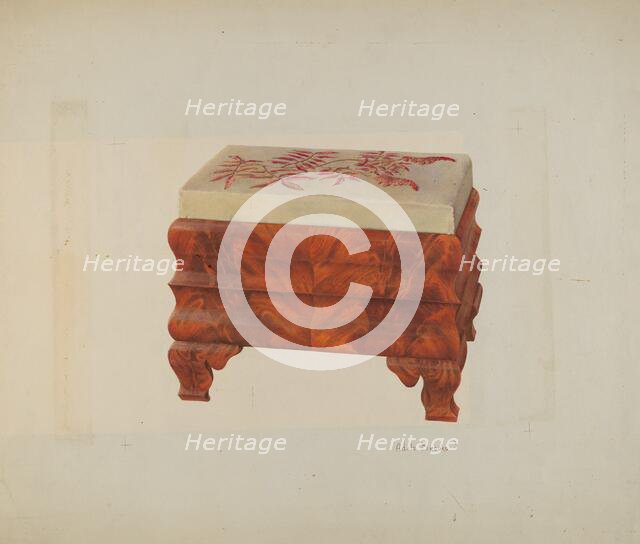 Ottoman, c. 1938. Creator: Adele Brooks.