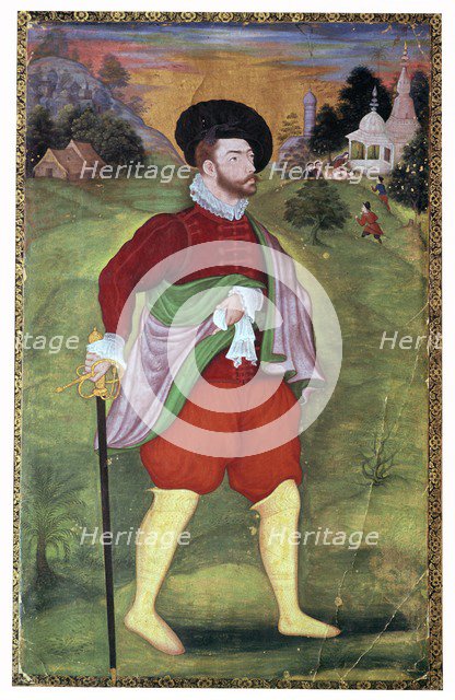 Mughal portrait of a european, 16th century. Artist: Unknown