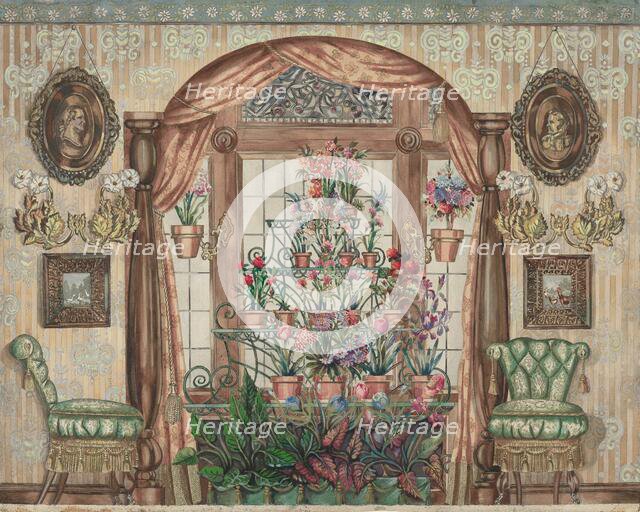 Conservatory Window with Flowers, 1935/1942. Creator: Perkins Harnly.