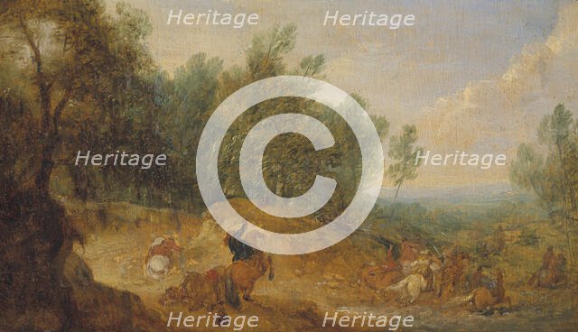 Riders attacked at a Ford. Creator: Adam Frans van der Meulen.