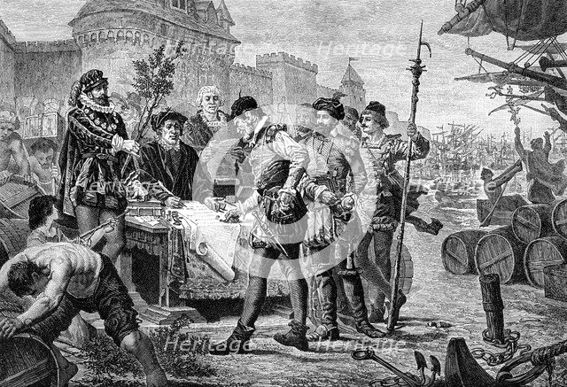 Payment of the ancient fee of the cypress tree, Bordeaux, France, 1453 (1882-1884). Artist: Trichon