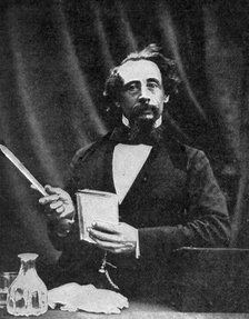 Charles Dickens giving a reading, 1859 (1912). Artist: Herbert Watkins