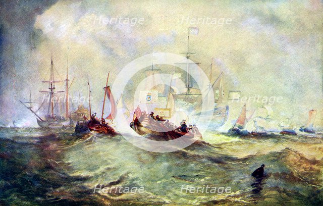 'The Landing of William of Orange at Torbay, 1688', c1920. Artist: Unknown