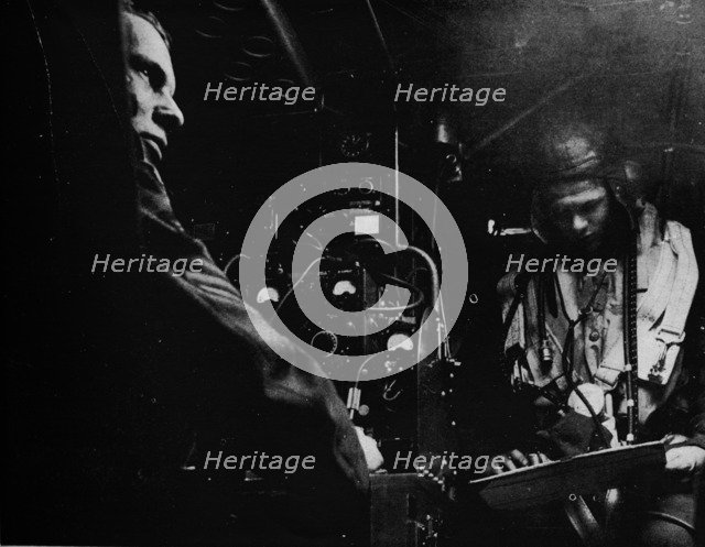 RAF bomber radio operator, 1941. Artist: Unknown.