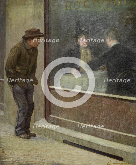 Reflections of a Hungry Man or Social Contrasts, 1894. Creator: Longoni, Emilio (1859-1932).