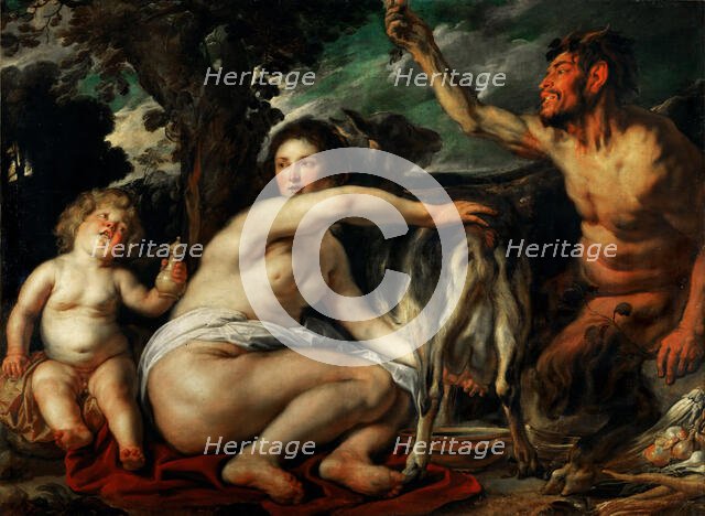 The Childhood of Zeus (Infant Zeus Fed by the Goat Amalthea), c. 1640. Creator: Jordaens, Jacob (1593-1678).