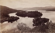 Ellen's Isle from above the Silver Strand, Loch Katrine, between 1870 and 1880. Creator: George Washington Wilson.