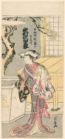 Nakamura Tomijuro I as a Female Fox in the Scene from the Play, Chigo Torii Tobiiri Gitsun..., 1777. Creator: Torii Kiyonaga.